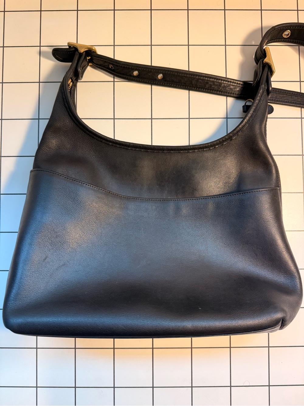 Vintage Coach 9058 Legacy Hobo zip purse black leather - Picture 4 of 11